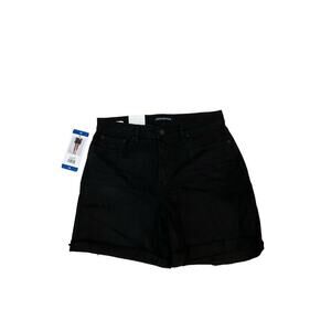Calvin Klein Mom Cuff Shorts Women's 10 Black Denim Dark Wash Cotton 5-Pockets